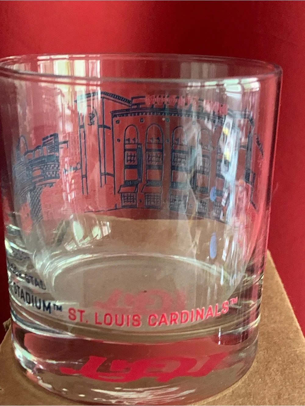 Uncommon Goods Busch Stadium St. Louis Cardinals Collectible Glass - Red & Blue
